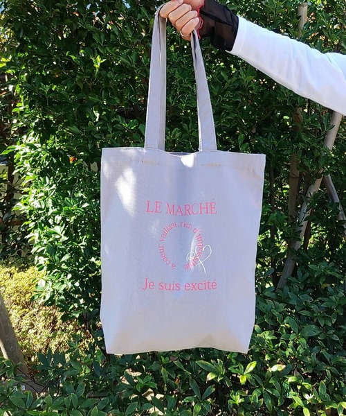 Q（キュー）の「キャンバスデイリートート（トートバッグ・レディース・グレー/ラベンダー/スモークピンク/ライトブルー/ブラック・ONE SIZE）」の11枚目の写真