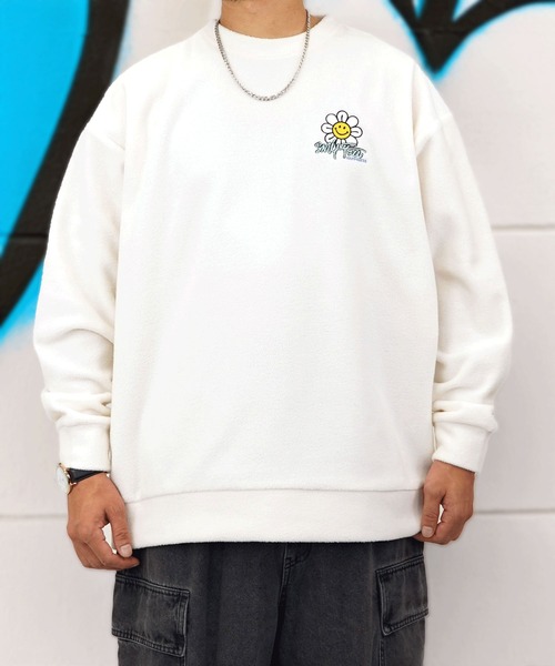 SMILEY FACE(スマイリーフェイス)の「【GROOVY STORE】SMILEYFACE オーバーサイズフリーストレーナー(スウェット・メンズ・アイボリー/ブラック/グレイッシュベージュ/ラベンダー・M/L/LL)」の10枚目の写真
