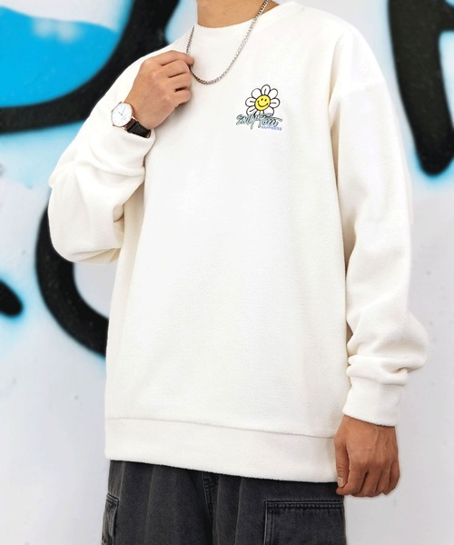 SMILEY FACE(スマイリーフェイス)の「【GROOVY STORE】SMILEYFACE オーバーサイズフリーストレーナー(スウェット・メンズ・アイボリー/ブラック/グレイッシュベージュ/ラベンダー・M/L/LL)」の11枚目の写真