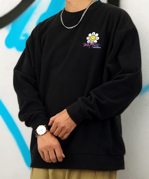 SMILEY FACE(スマイリーフェイス)の「【GROOVY STORE】SMILEYFACE オーバーサイズフリーストレーナー(スウェット・メンズ・アイボリー/ブラック/グレイッシュベージュ/ラベンダー・M/L/LL)」の15枚目の写真