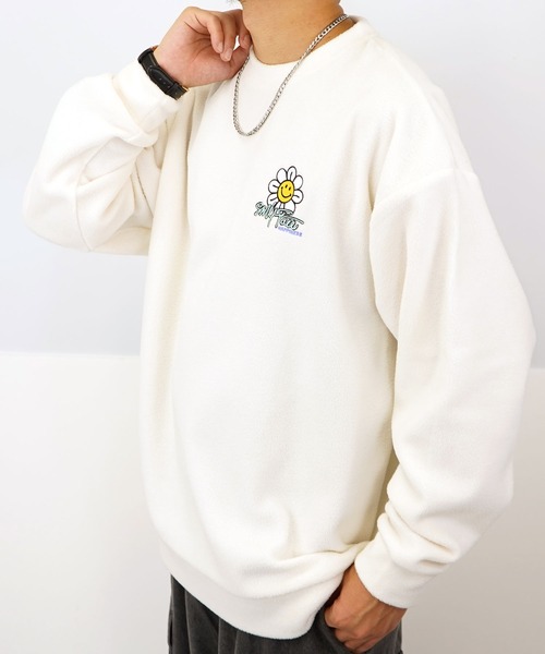 SMILEY FACE(スマイリーフェイス)の「【GROOVY STORE】SMILEYFACE オーバーサイズフリーストレーナー(スウェット・メンズ・アイボリー/ブラック/グレイッシュベージュ/ラベンダー・M/L/LL)」の13枚目の写真