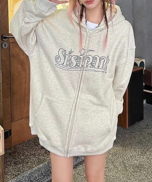 セール】フロントロゴ裏起毛ゆったりパーカー（パーカー）｜LADY LIKE