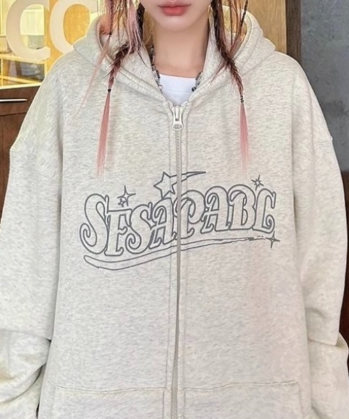 セール】フロントロゴ裏起毛ゆったりパーカー（パーカー）｜LADY LIKE