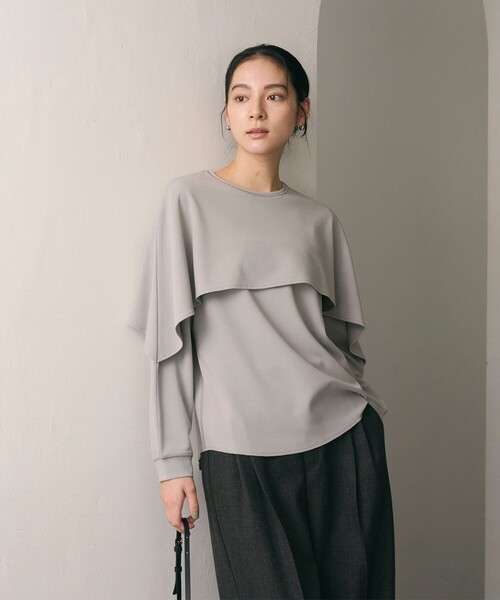 BEAUTY& YOUTH ケープフリル レイヤーカットソー☆ WEB限定 Wardrobe DAILY MINIMAL】ケープフリル レイヤー