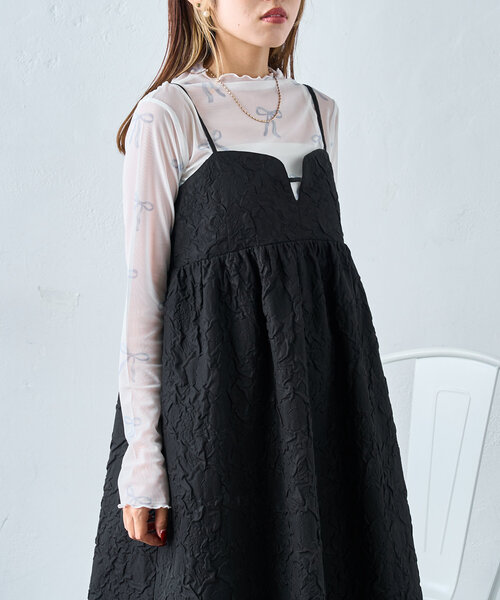 w closet（ダブルクローゼット）の「リボンメロウシアーカットソー（Tシャツ/カットソー・レディース・ピンク/オフホワイト・FREE）」の5枚目の写真