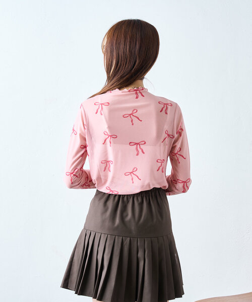 w closet（ダブルクローゼット）の「リボンメロウシアーカットソー（Tシャツ/カットソー・レディース・ピンク/オフホワイト・FREE）」の14枚目の写真