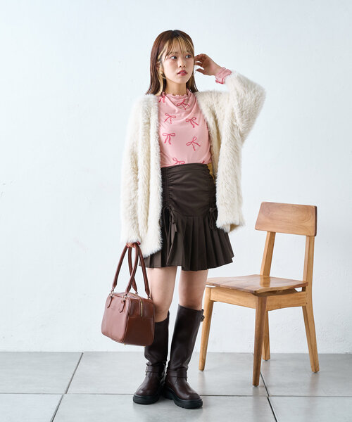 w closet（ダブルクローゼット）の「リボンメロウシアーカットソー（Tシャツ/カットソー・レディース・ピンク/オフホワイト・FREE）」の16枚目の写真