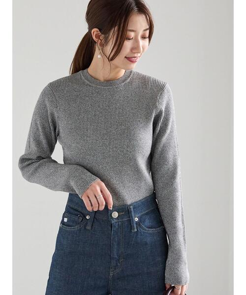 Te chichi（テチチ）の「リブクルーネックプルオーバー（ニット/セーター・レディース・ブロンズ/ブラック/シルバー・F）」の2枚目の写真