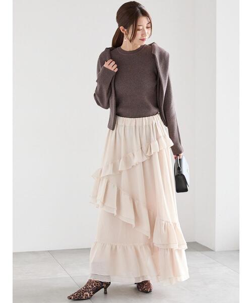 Te chichi（テチチ）の「リブクルーネックプルオーバー（ニット/セーター・レディース・ブロンズ/ブラック/シルバー・F）」の6枚目の写真