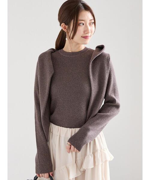 Te chichi（テチチ）の「リブクルーネックプルオーバー（ニット/セーター・レディース・ブロンズ/ブラック/シルバー・F）」の7枚目の写真