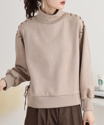 エグランティーヌ EGLANTINE ロゴ入りハイネックカットソー （ブラック） エグランティーヌ EGLANTINE ロゴ入りハイネックカットソー