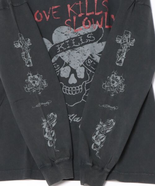 Ed Hardy(エドハーディー)の「ED HARD エド・ハーディー ピグメント加工 ヴィンテージライク グラフィック ロゴプリント オーバーサイズ ロングスリーブTシャツ/ロンT(Tシャツ/カットソー・メンズ・ブラック系その他/グレー系その他2/チャコール/ブラック/ブラック系その他2/グレー系その他・M/L)」の8枚目の写真