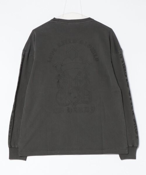 Ed Hardy(エドハーディー)の「ED HARD エド・ハーディー ピグメント加工 ヴィンテージライク グラフィック ロゴプリント オーバーサイズ ロングスリーブTシャツ/ロンT(Tシャツ/カットソー・メンズ・ブラック系その他/グレー系その他2/チャコール/ブラック/ブラック系その他2/グレー系その他・M/L)」の15枚目の写真