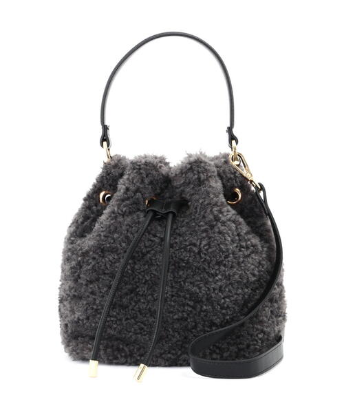 EDIT COLOGNE（エディットコロン）の「ボア巾着ショルダーバッグ（ショルダーバッグ・レディース・ブラウン/ダークグレー・ﾌﾘ-）」の3枚目の写真