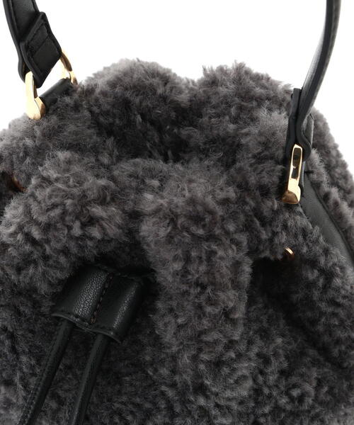 EDIT COLOGNE（エディットコロン）の「ボア巾着ショルダーバッグ（ショルダーバッグ・レディース・ブラウン/ダークグレー・ﾌﾘ-）」の7枚目の写真