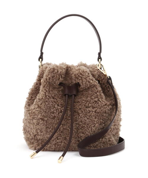 EDIT COLOGNE（エディットコロン）の「ボア巾着ショルダーバッグ（ショルダーバッグ・レディース・ブラウン/ダークグレー・ﾌﾘ-）」の14枚目の写真