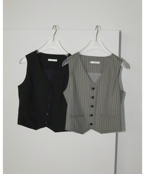 ベスト ジレ Compact cut vest　　コンパクトカットベスト レディース HeRIN.CYE ベスト ジレ Compact cut vest コンパクトカット