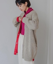 ブークレダブルフェイスニットコーディガン