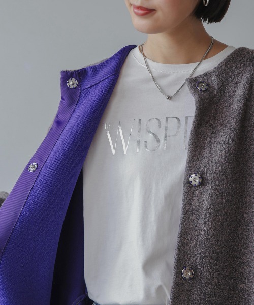 Bou Jeloud（ブージュルード）の「ブークレダブルフェイスニットコーディガン（カーディガン/ボレロ・レディース・ベージュ/チャコールグレー・FREE）」の11枚目の写真