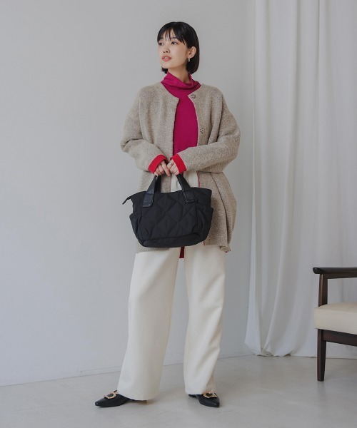 Bou Jeloud（ブージュルード）の「ブークレダブルフェイスニットコーディガン（カーディガン/ボレロ・レディース・ベージュ/チャコールグレー・FREE）」の20枚目の写真