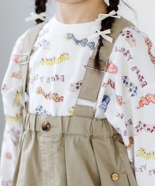 MAKE YOUR DAY（メイクユアデイ）の「ハイウエストジャンパースカート■80～140cm（ジャンパースカート・キッズ・ベージュ/ブルー/グレー・80/90/100/110/120/130/140）」の17枚目の写真