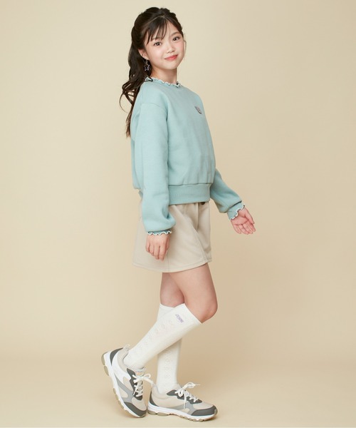 JENNI love（ジェニィラブ）の「【ベルト取り外し・ウエスト調整可】細リボンベルト付きキュロット（その他パンツ・キッズ・ベージュ/サックスブルー/ブラック・130cm/140cm/150cm/160cm）」の6枚目の写真