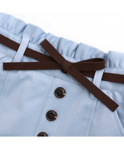 JENNI love（ジェニィラブ）の「【ベルト取り外し・ウエスト調整可】細リボンベルト付きキュロット（その他パンツ・キッズ・ベージュ/サックスブルー/ブラック・130cm/140cm/150cm/160cm）」の21枚目の写真