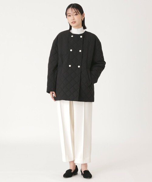 CAST:（キャストコロン）の「【着回し抜群】中わたキルティングコート（トレンチコート・レディース・ブラック/グリーン/オフホワイト・S/M）」の5枚目の写真