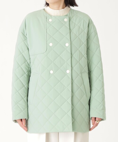 CAST:（キャストコロン）の「【着回し抜群】中わたキルティングコート（トレンチコート・レディース・ブラック/グリーン/オフホワイト・S/M）」の7枚目の写真
