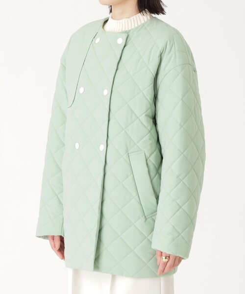 CAST:（キャストコロン）の「【着回し抜群】中わたキルティングコート（トレンチコート・レディース・ブラック/グリーン/オフホワイト・S/M）」の8枚目の写真