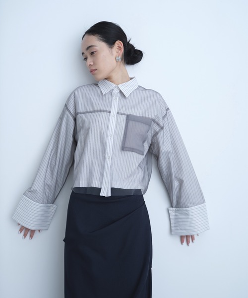 AIC.（エーアイシー）の「チュールレイヤードビッグカフスストライプ