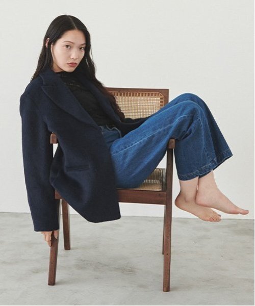 LUKU nari(ルクナーリ)の「デニムワイドパンツ(デニムパンツ・レディース・ブラック/サックスブルー/ブルー・M/S/L)」の9枚目の写真