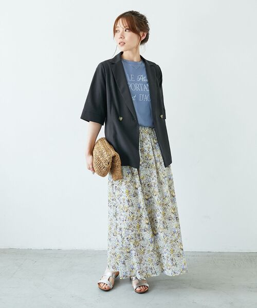 le.coeur blanc（ルクールブラン）の「グログランテープ柄編みペーパーバッグ（かごバッグ・レディース・ブラック/グレー/ベージュ・FREE）」の13枚目の写真