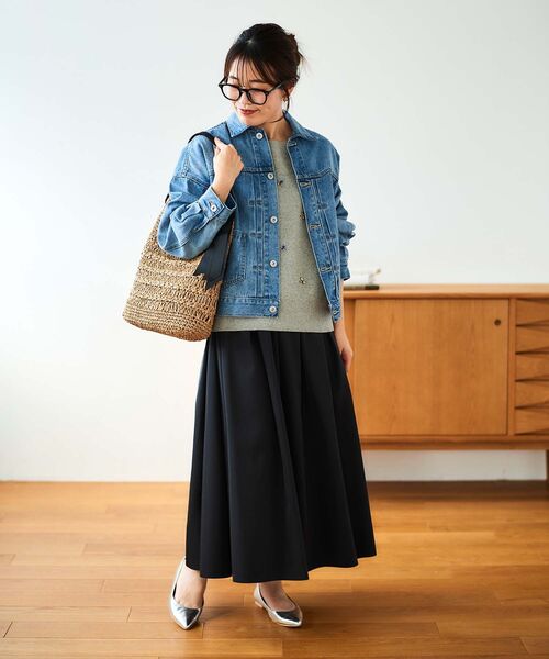 le.coeur blanc（ルクールブラン）の「グログランテープ柄編みペーパーバッグ（かごバッグ・レディース・ブラック/グレー/ベージュ・FREE）」の19枚目の写真