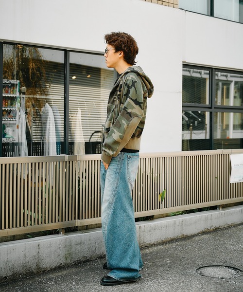 NVRFRGT インディゴ ブルー デニム NVRFRGT - 3D TWISTED WIDE LEG JEANS / デニムパンツ / VINTAGE