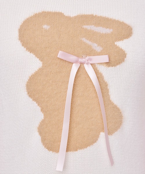 Lolime by mellfy memory(ロリミー バイ メルフィーメモリー)の「FANCY BUNNY ニットトップス(ニット/セーター・レディース・ホワイト/ネイビー・M)」の11枚目の写真