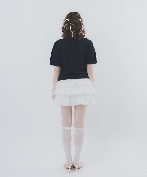 Lolime by mellfy memory(ロリミー バイ メルフィーメモリー)の「FANCY BUNNY ニットトップス(ニット/セーター・レディース・ホワイト/ネイビー・M)」の5枚目の写真