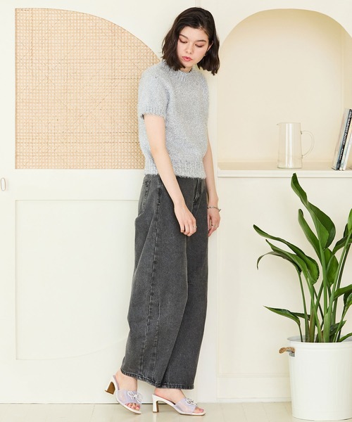 MISCH MASCH(ミッシュマッシュ)の「ビジューリボンモチーフミュールサンダル MO42202(サンダル・レディース・ベージュ/パープル・M/L/S)」の12枚目の写真