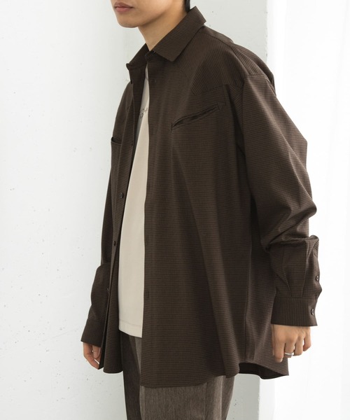 SENSE OF PLACE by URBAN RESEARCH（センスオブプレイスバイアーバンリサーチ）の「チェックウエスタンシャツ（シャツ/ブラウス・メンズ・ライトベージュ/ダークブラウン/カーキ・MEDIUM/LARGE）」の6枚目の写真