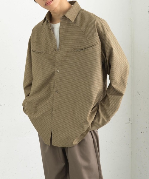 SENSE OF PLACE by URBAN RESEARCH（センスオブプレイスバイアーバンリサーチ）の「チェックウエスタンシャツ（シャツ/ブラウス・メンズ・ライトベージュ/ダークブラウン/カーキ・MEDIUM/LARGE）」の15枚目の写真