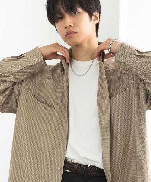 SENSE OF PLACE by URBAN RESEARCH（センスオブプレイスバイアーバンリサーチ）の「チェックウエスタンシャツ（シャツ/ブラウス・メンズ・ライトベージュ/ダークブラウン/カーキ・MEDIUM/LARGE）」の20枚目の写真