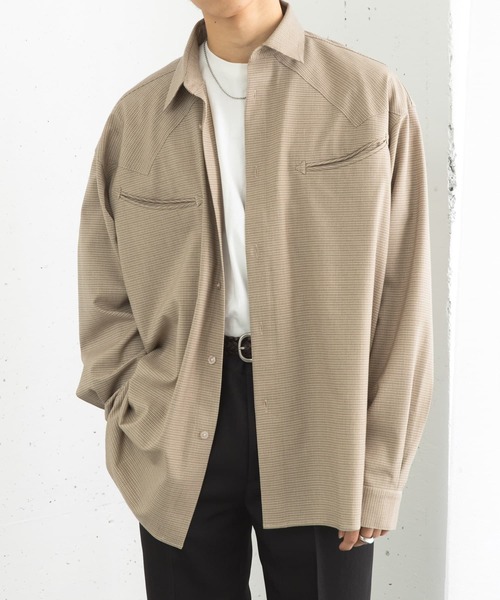 SENSE OF PLACE by URBAN RESEARCH（センスオブプレイスバイアーバンリサーチ）の「チェックウエスタンシャツ（シャツ/ブラウス・メンズ・ライトベージュ/ダークブラウン/カーキ・MEDIUM/LARGE）」の21枚目の写真