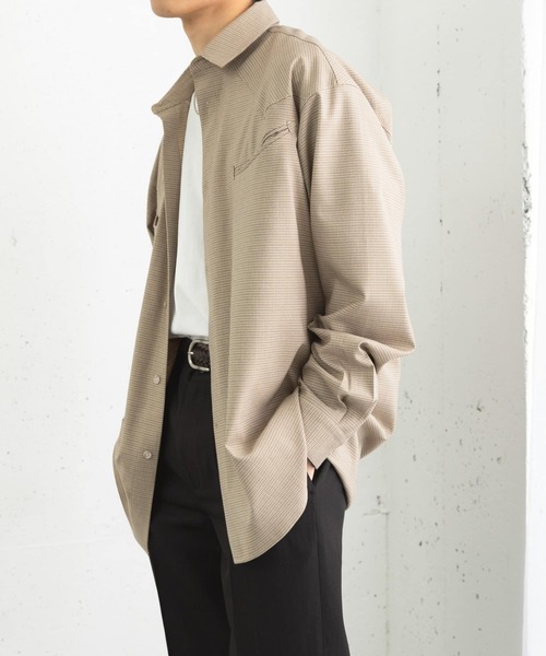 SENSE OF PLACE by URBAN RESEARCH（センスオブプレイスバイアーバンリサーチ）の「チェックウエスタンシャツ（シャツ/ブラウス・メンズ・ライトベージュ/ダークブラウン/カーキ・MEDIUM/LARGE）」の22枚目の写真