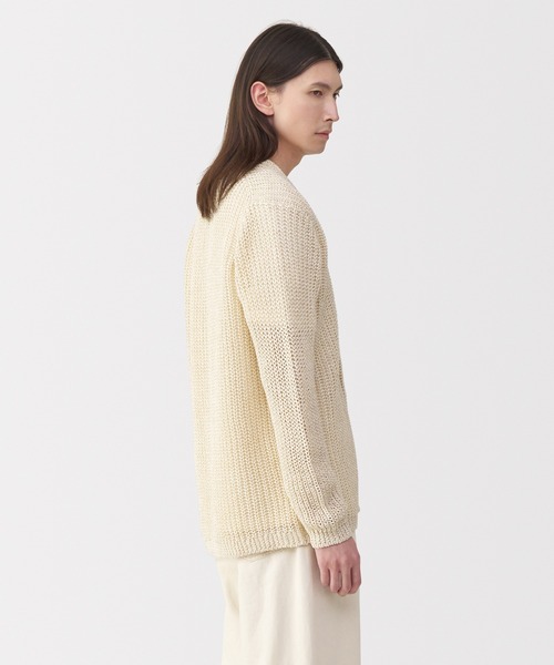 MUJI Labo(ムジラボ)の「〔MUJI Labo〕紳士 コットンローゲージニットカーディガン(カーディガン/ボレロ・メンズ・アイボリー/チャコールグレー・XL/L/M/S)」の12枚目の写真