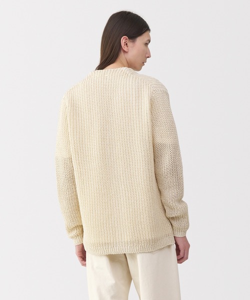 MUJI Labo(ムジラボ)の「〔MUJI Labo〕紳士 コットンローゲージニットカーディガン(カーディガン/ボレロ・メンズ・アイボリー/チャコールグレー・XL/L/M/S)」の13枚目の写真
