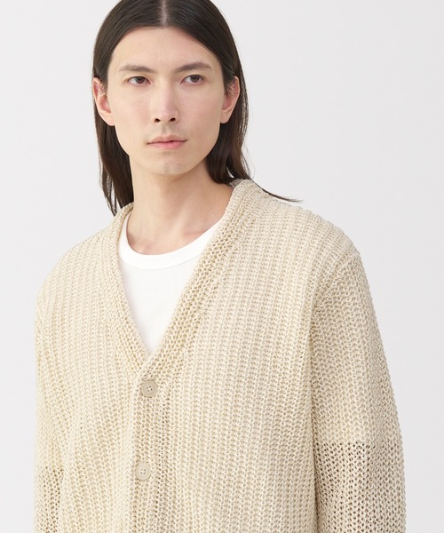 MUJI Labo(ムジラボ)の「〔MUJI Labo〕紳士 コットンローゲージニットカーディガン(カーディガン/ボレロ・メンズ・アイボリー/チャコールグレー・XL/L/M/S)」の14枚目の写真