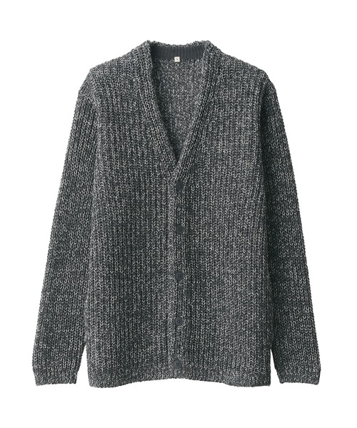 MUJI Labo(ムジラボ)の「〔MUJI Labo〕紳士 コットンローゲージニットカーディガン(カーディガン/ボレロ・メンズ・アイボリー/チャコールグレー・XL/L/M/S)」の3枚目の写真