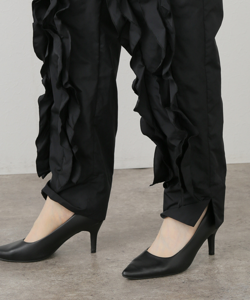 toga pulla パンプス TOGA PULLA/トーガプルラ】BLACK MESH BLACKLEATHER：パンプス