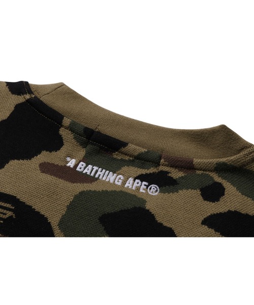 トップス A BATHING APE 1ST CAMO JACQUARD CREWNECK A Bathing Ape 1ST CAMO JACQUARD COLLEGE RELAX FIT CREWNECK