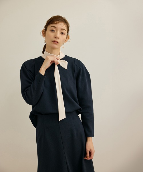 ROPE' / ロペ 【洗える】ジャガードニットプルオーバー（梨地プルオーバー）/セットアップ対応 セール】【洗える】ジャガードニットプルオーバー（梨地プル